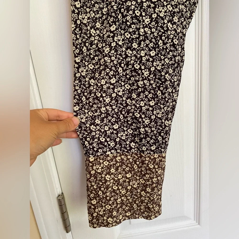 HATCH Maternity Sabrina Jumpsuit Cotton Black Blossom Ditsy Floral LS Size 0/XS